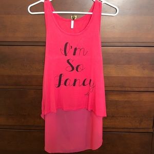 Bright Pink High-Low Tank